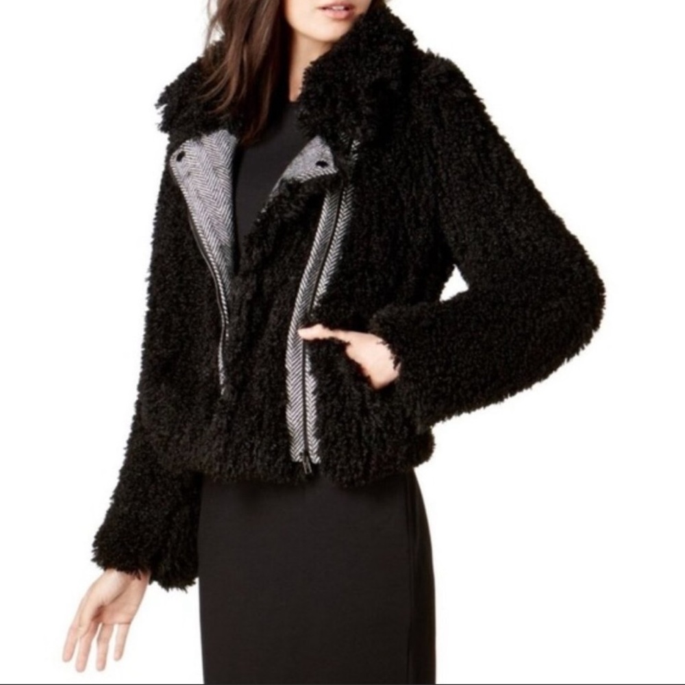 Bar III Baby Phatbar Womens Faux Sherpa Jacket, Size XL